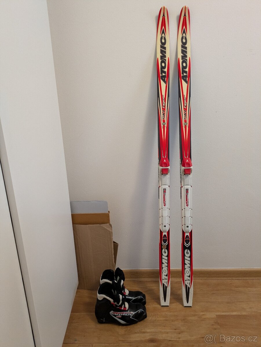 Dětské běžky Atomic 130 cm + boty Salomon 33