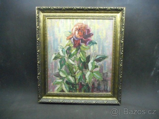 OBRAZ OLEJ NA DESCE SIGNOVÁN KAREL ŠUSTEK