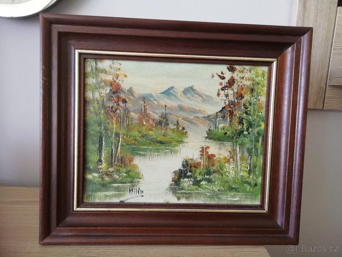 Obraz olejomalba na plátně krajina 32x27 cm
