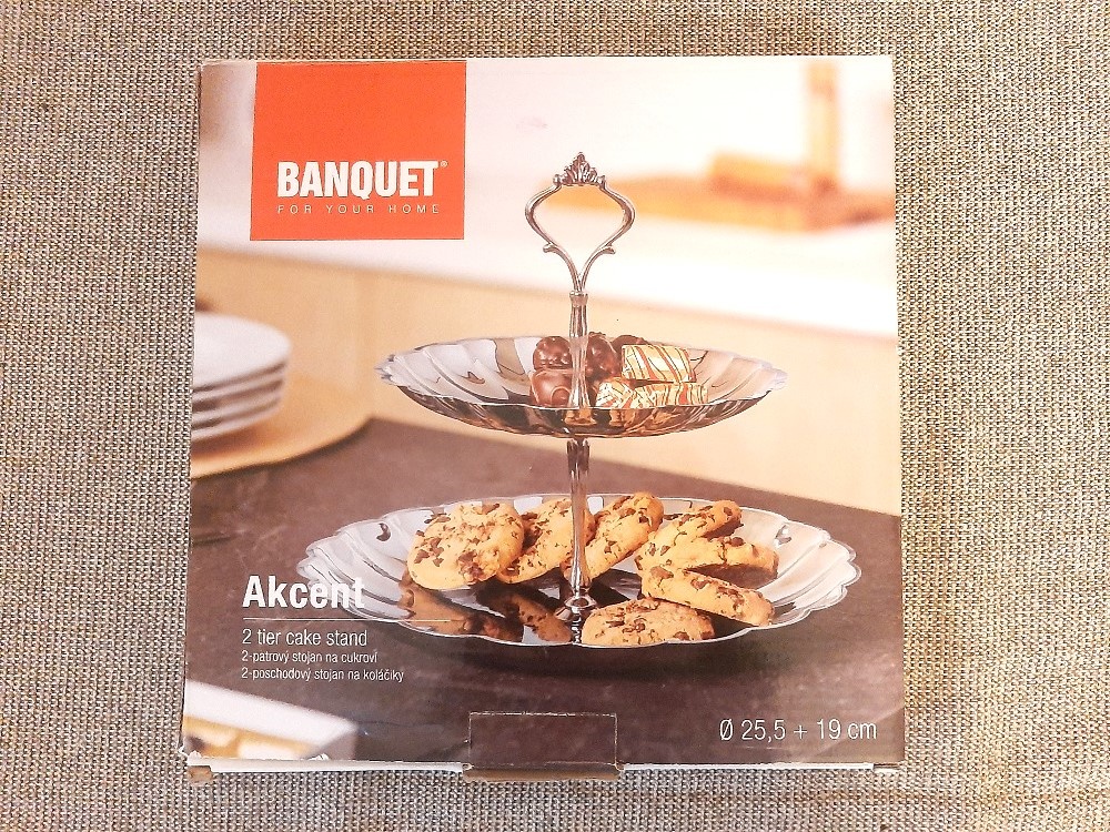 stojan na cukroví 2-patrový, etažér, Banquet, NOVÝ