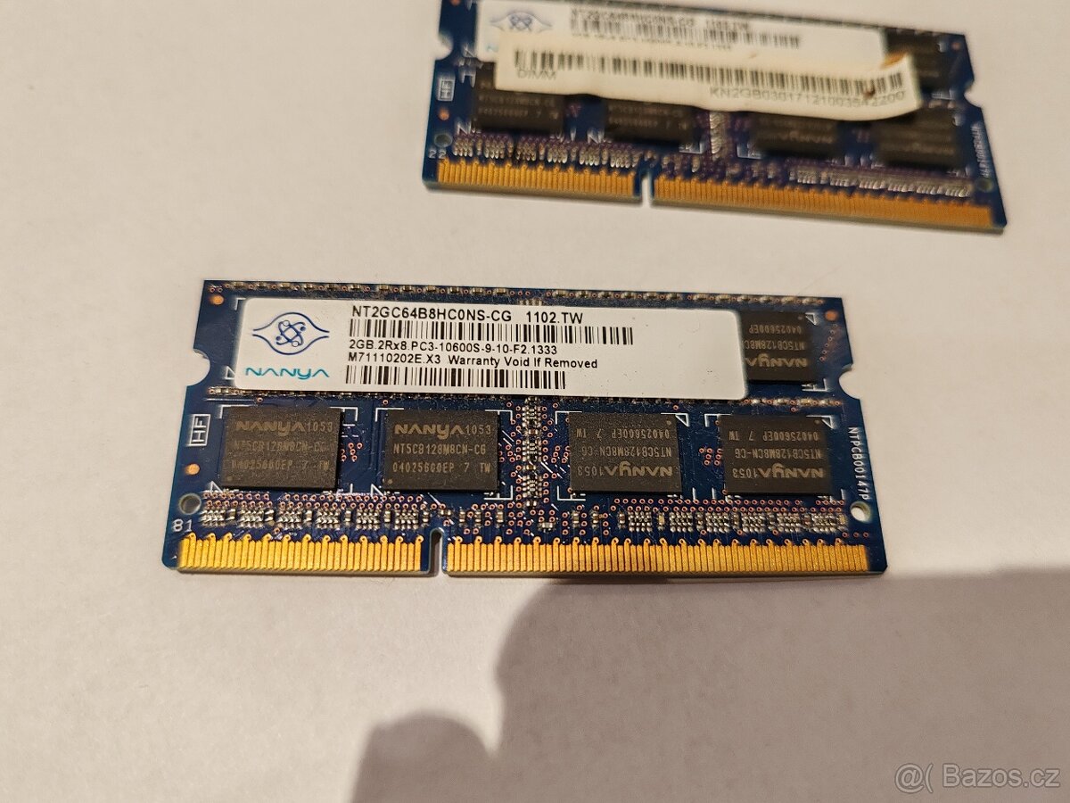RAMKY paměti DDR3, SODIMM, Ram do notebooku 2x2GB