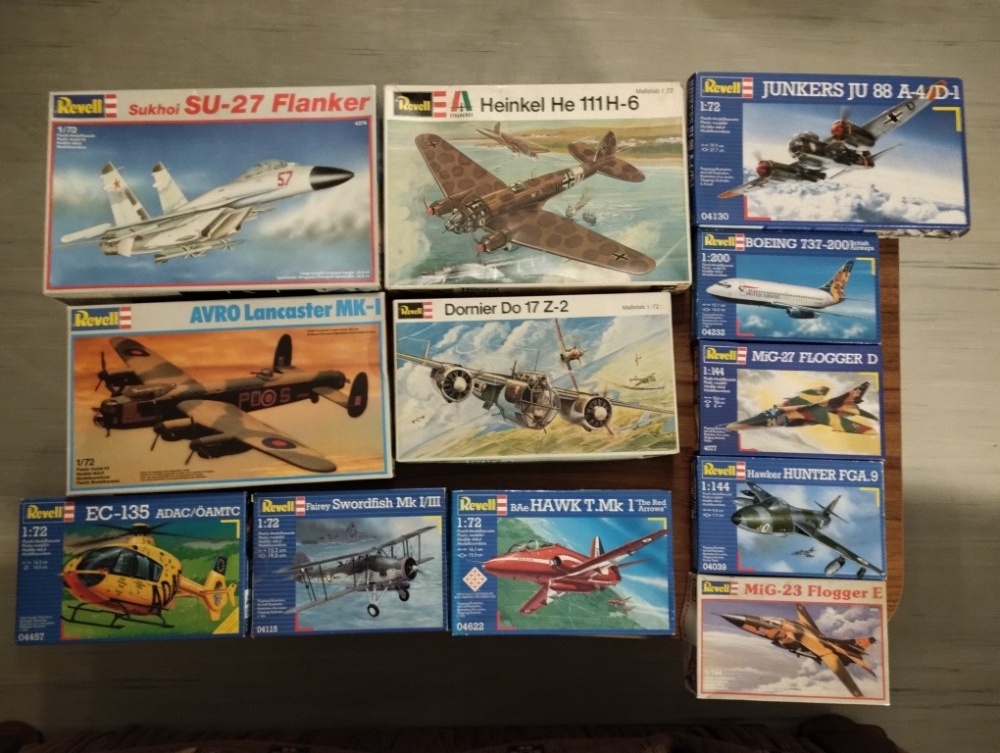 Modely letadel, REVELL , plastové stavebnice.