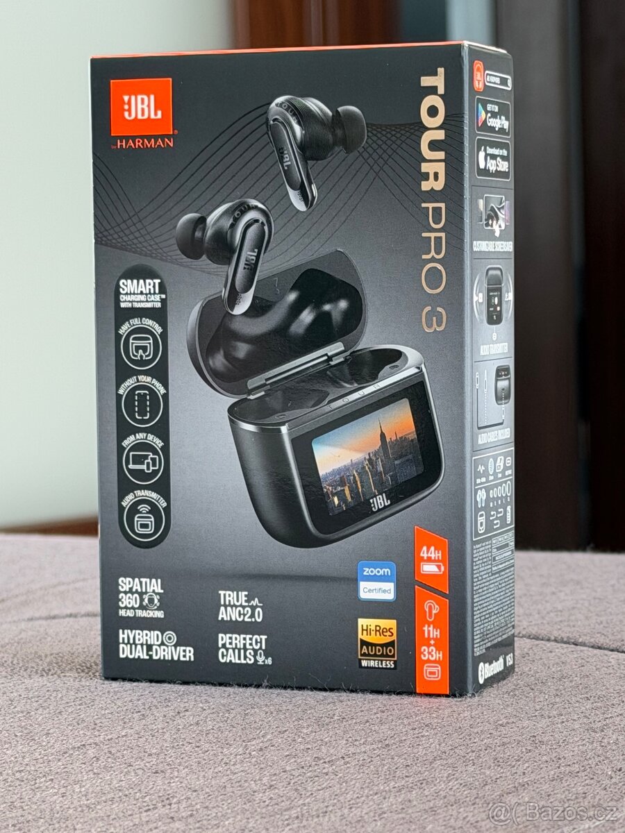 JBL TOUR 3 PRO - ČERNÁ, NOVÁ, NEROZBALENÁ