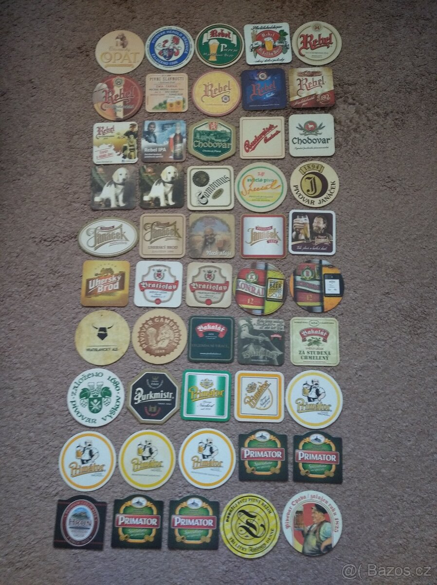 Pivní tácky českých pivovarů 132 ks