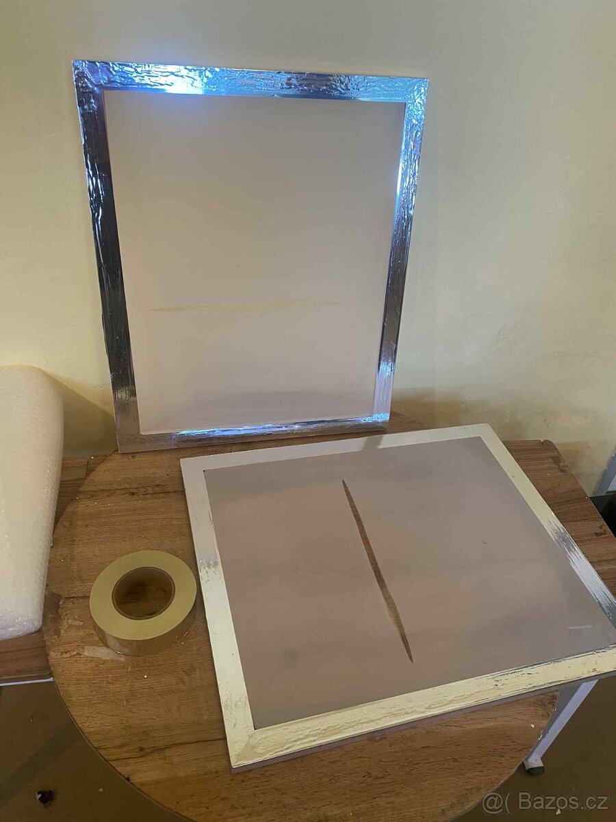 Sada pro sítotisk - 2 rámy 50×60 cm (poškozená síťovina)