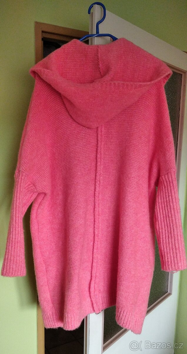Dámský svetr, růžový kardigan NOVÝ, One size