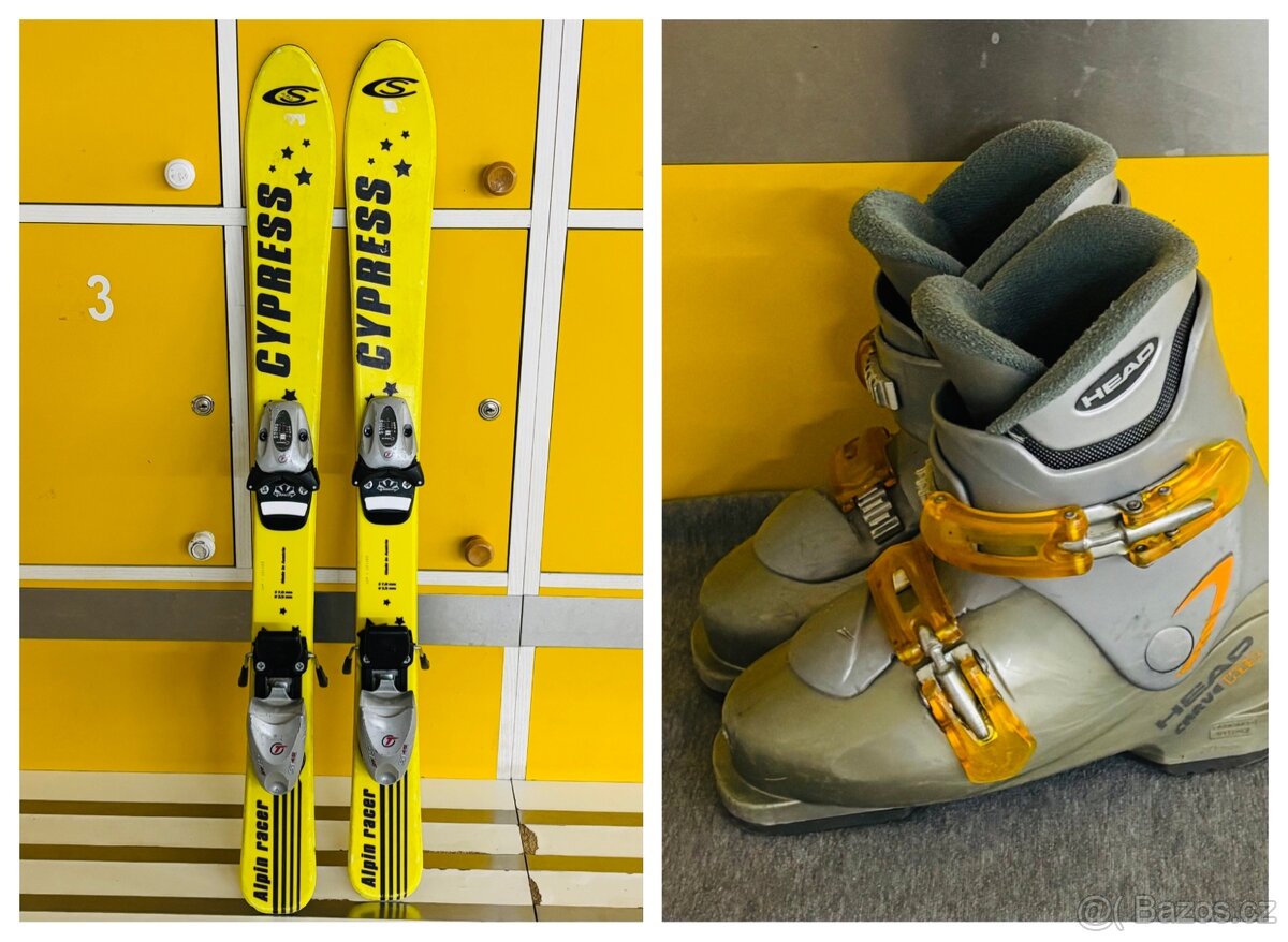 Plně funkční dětské lyže Cypress ( 90 cm) + vázání Tyrolia