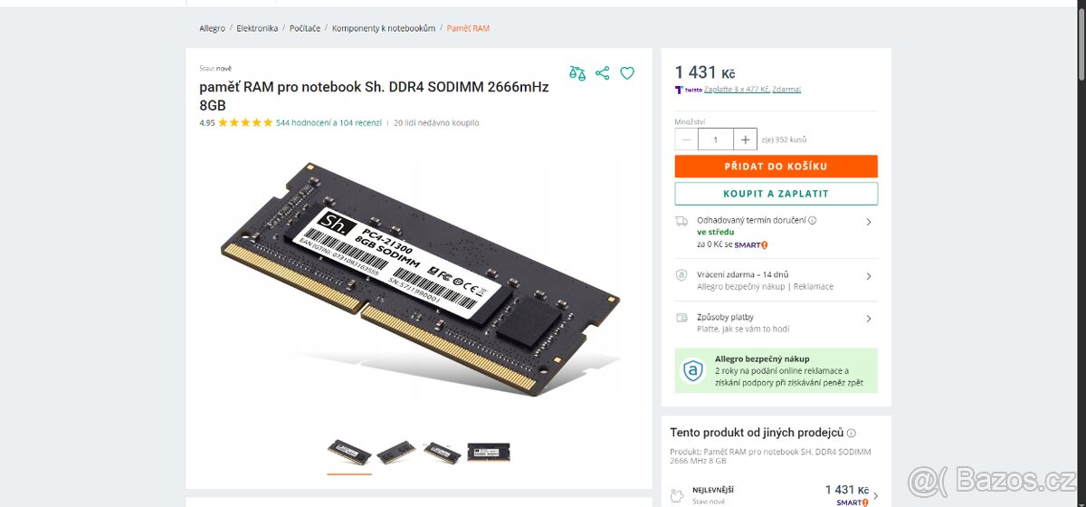 DDR4 SODIMM 2666mHz 8GB