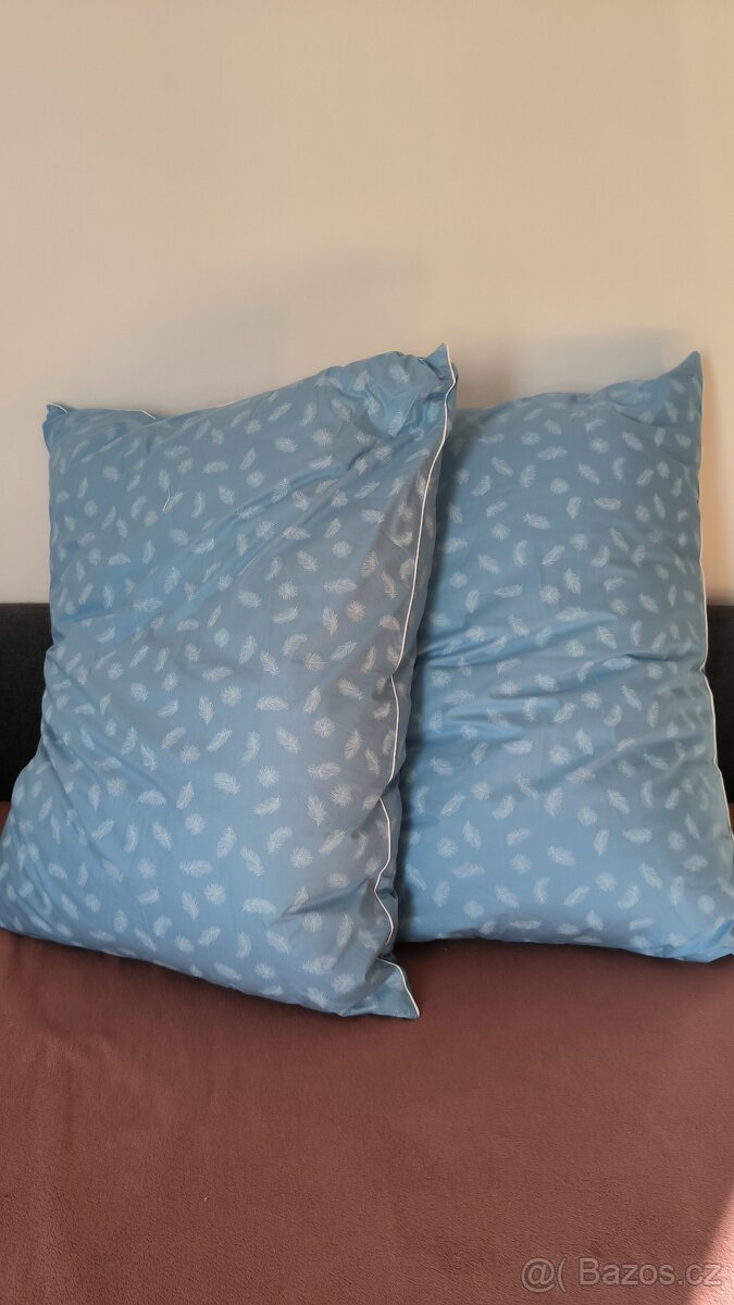 2x nový polštář z husího peří 70×90 cm