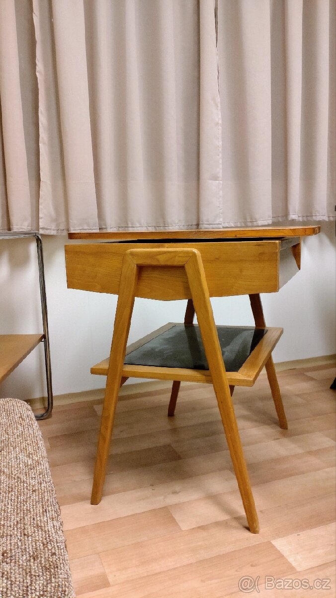 SLEVA Starožitný retro stolek s otočnou deskou 60. léta