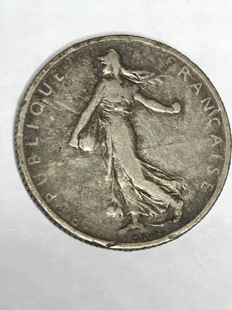 1901 stříbrné francouzské franky