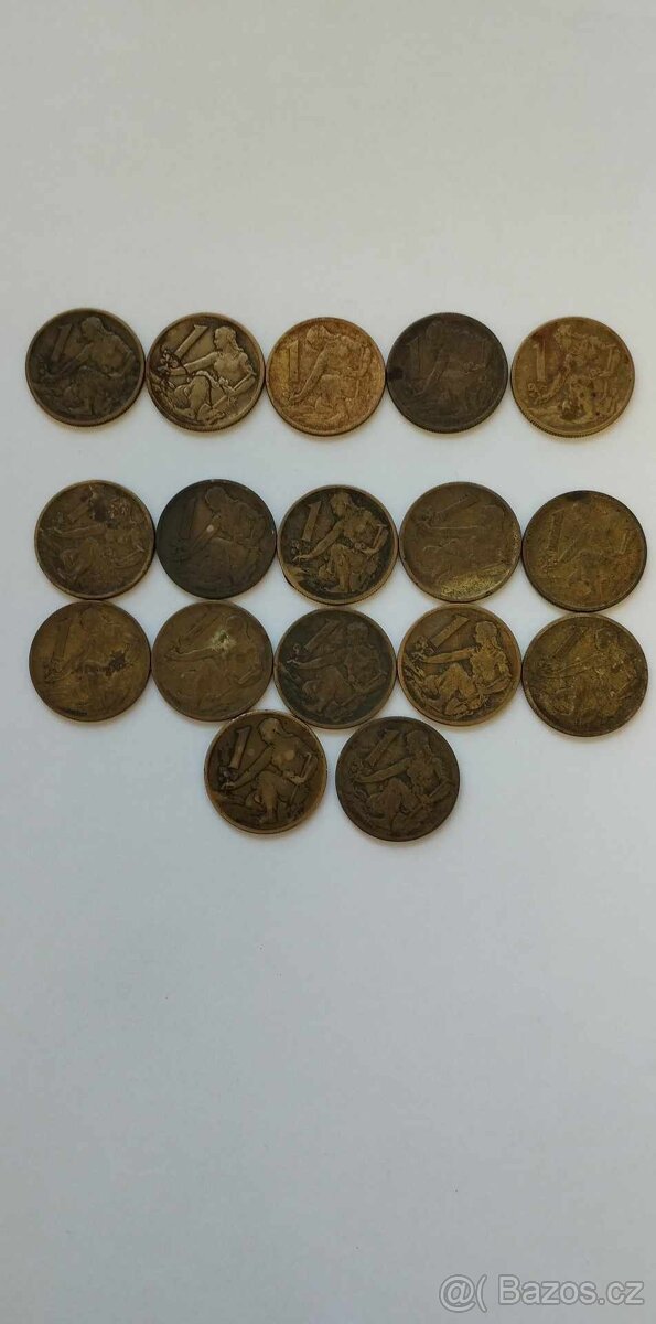 mince 1 koruna ročník 1965,1966