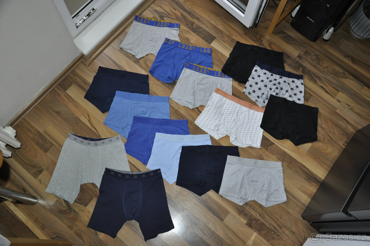 13 kusů boxerek Zara, H&M,vel. 10-12 let, zdarma 2x pyžamové