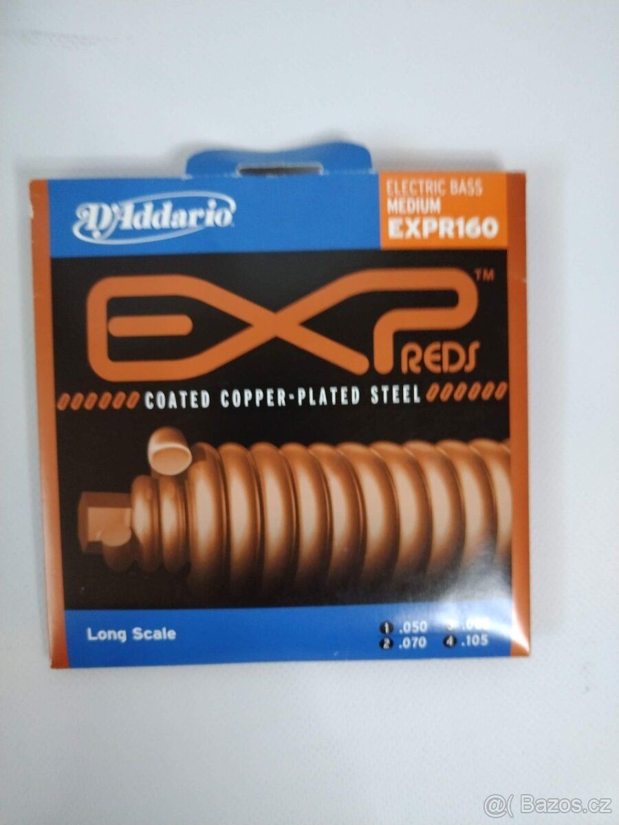 Vzácné struny na baskytaru D'Addario exp reds expr160