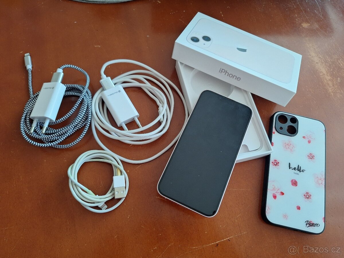 iPhone 13, Růžový, 128 GB, Top stav, 96 % baterie