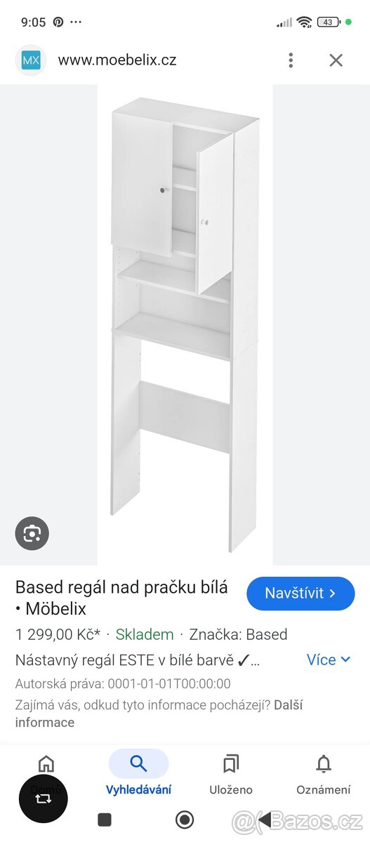 Skříňka nad pračku