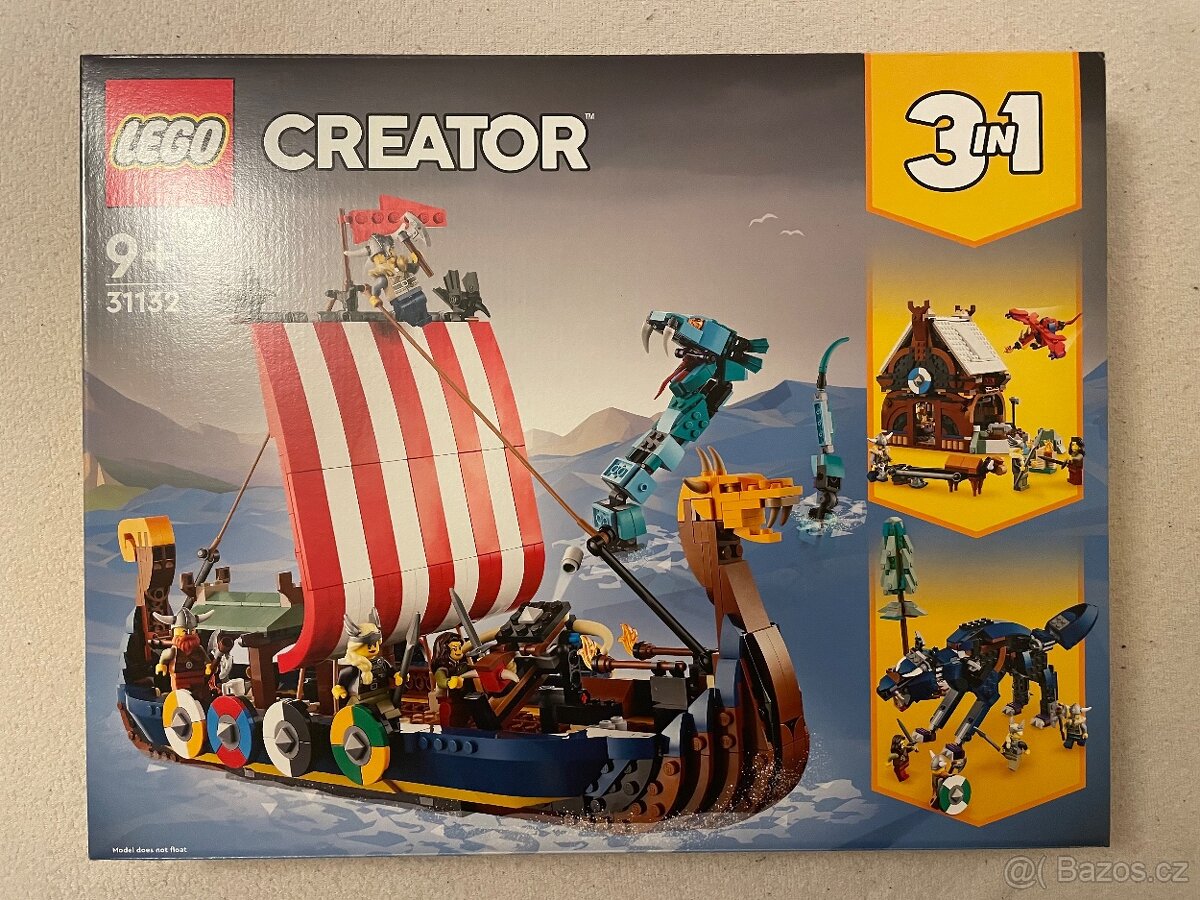 LEGO 31132 Vikingská loď a mořský had