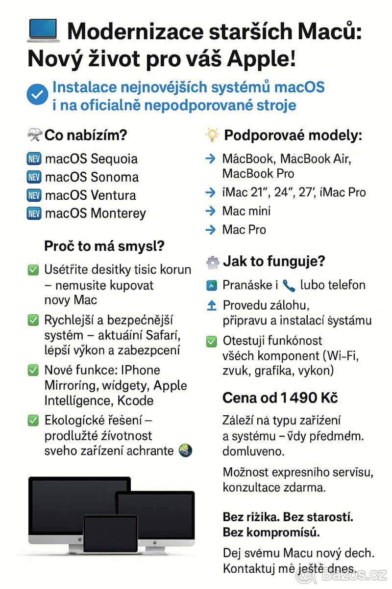 Upgrade nepodporovaných Mac machines
