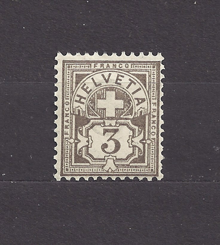 Švýcarsko 1882 Mi 51 Kříž nad číslem.