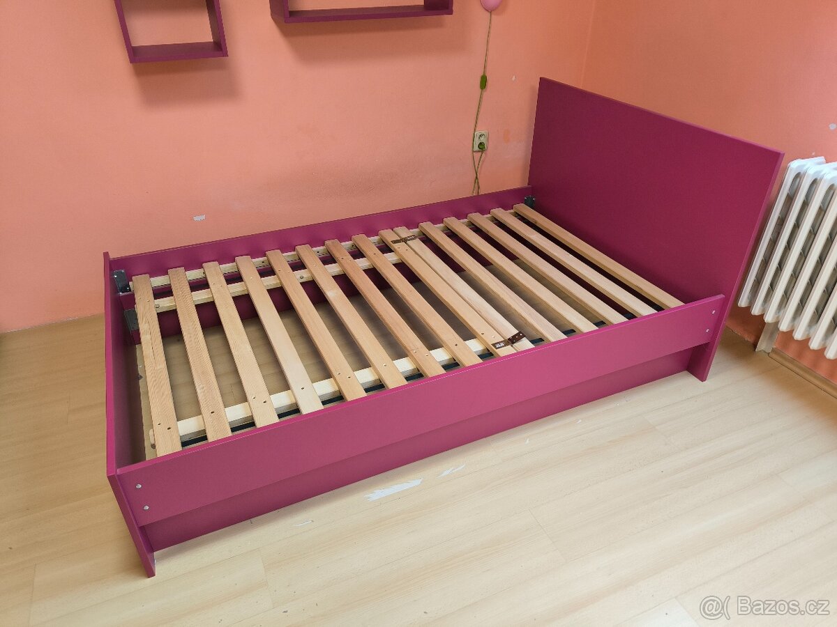 Dětský pokoj- dívčí- postel 120x200- fuchsiově růžov