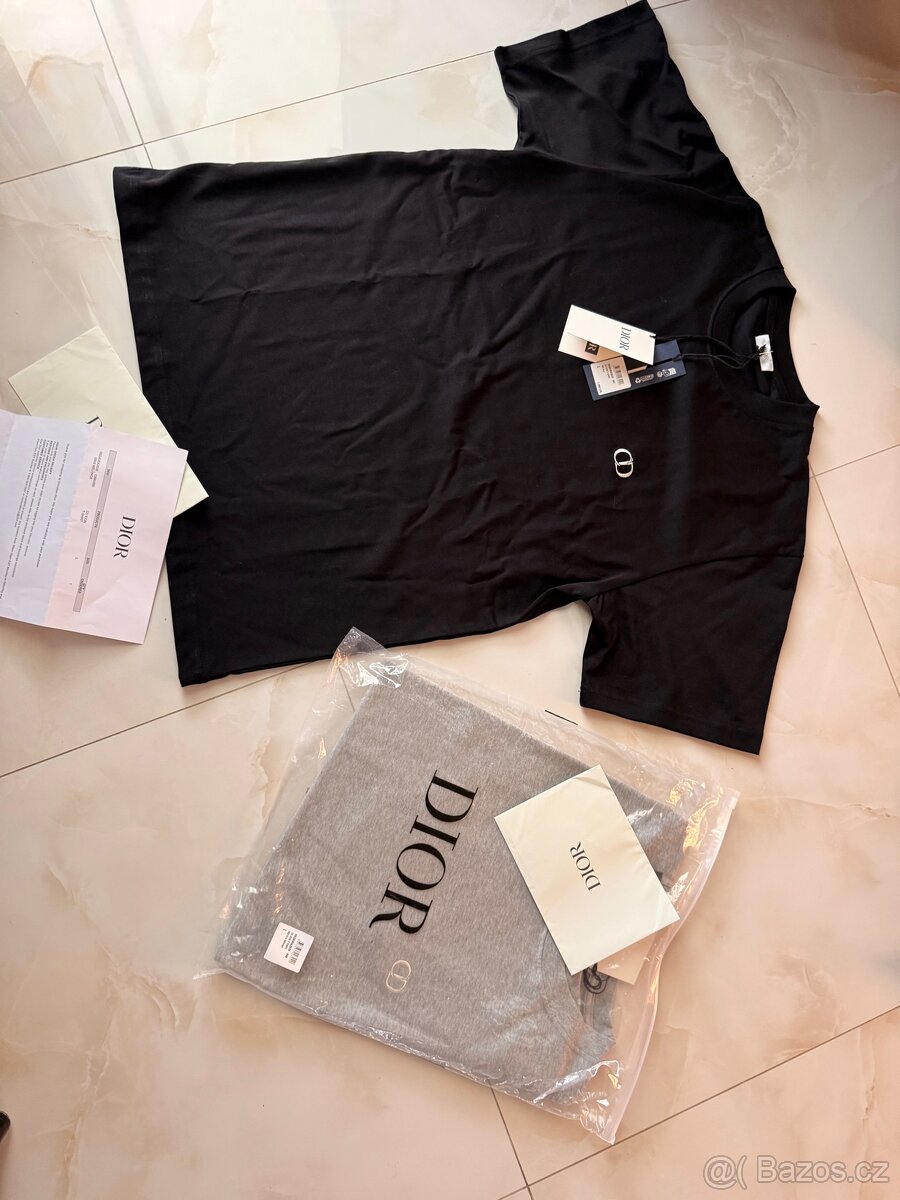 Dior pánské tričko – nové, vel. L (černé + šedé)