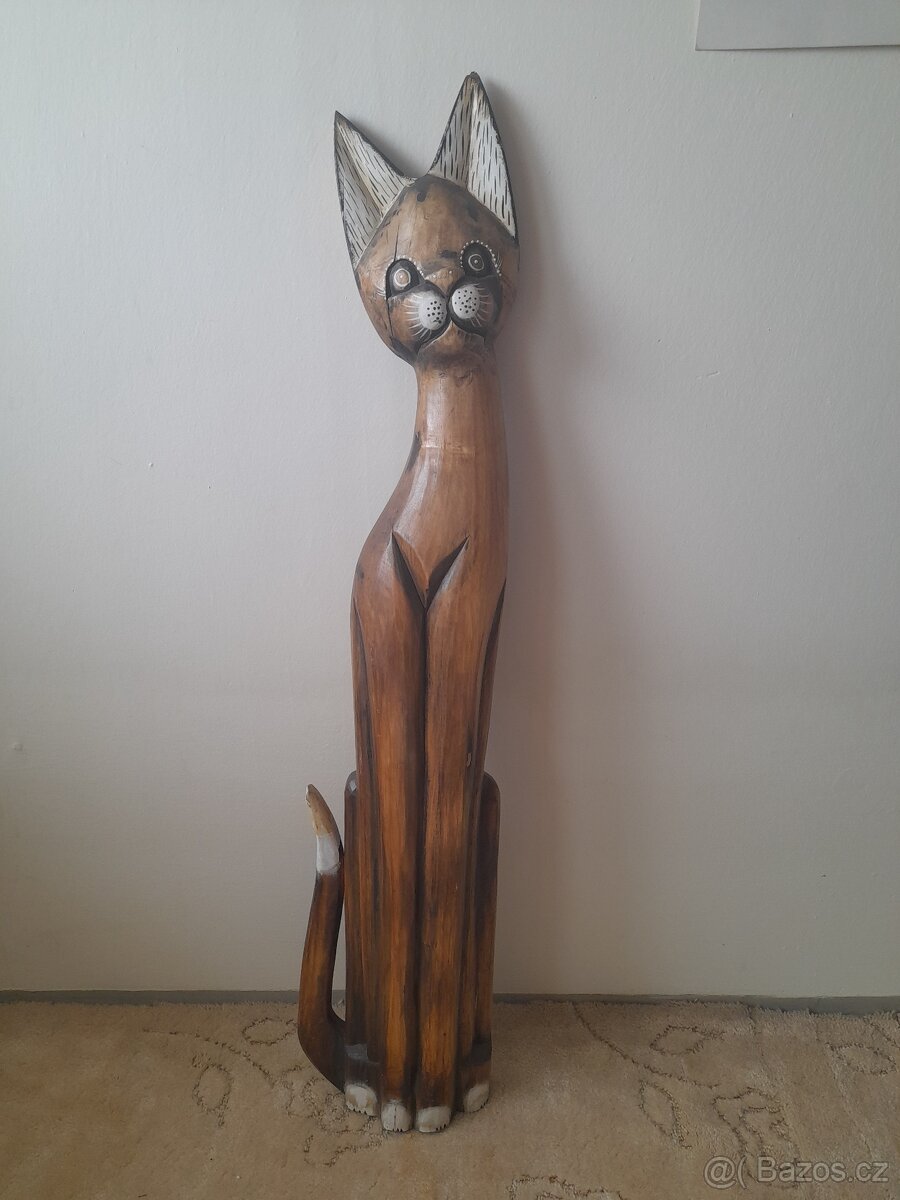 Prodám dřevěnou kočičku - dekorace