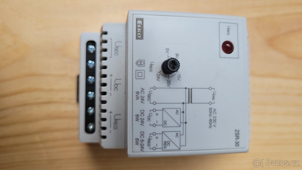 Napájecí zdroj ZSR-30 modulový regulovatelný Elko