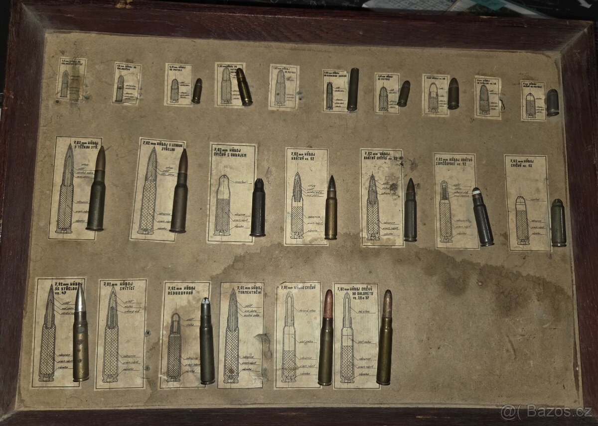 Originální výuková tabule střeliva ČSLA