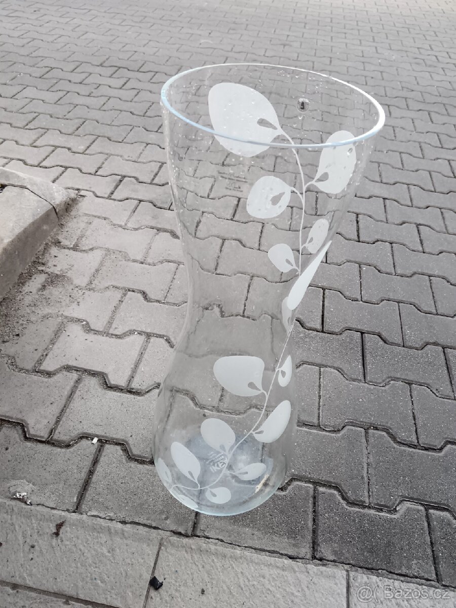 Váza IKEA velká 66 cm leptany vzor bez závad.