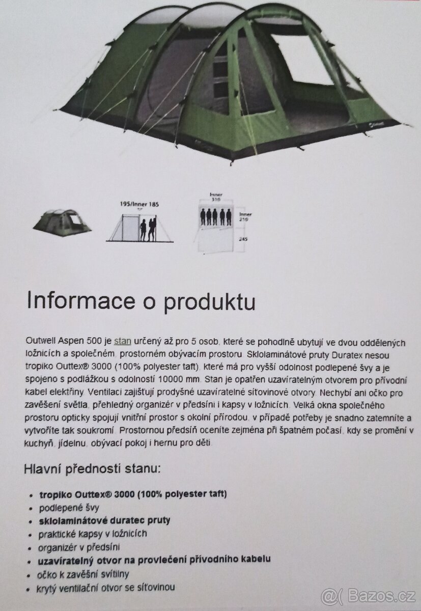 Stan Aspen 500 značky Outwell