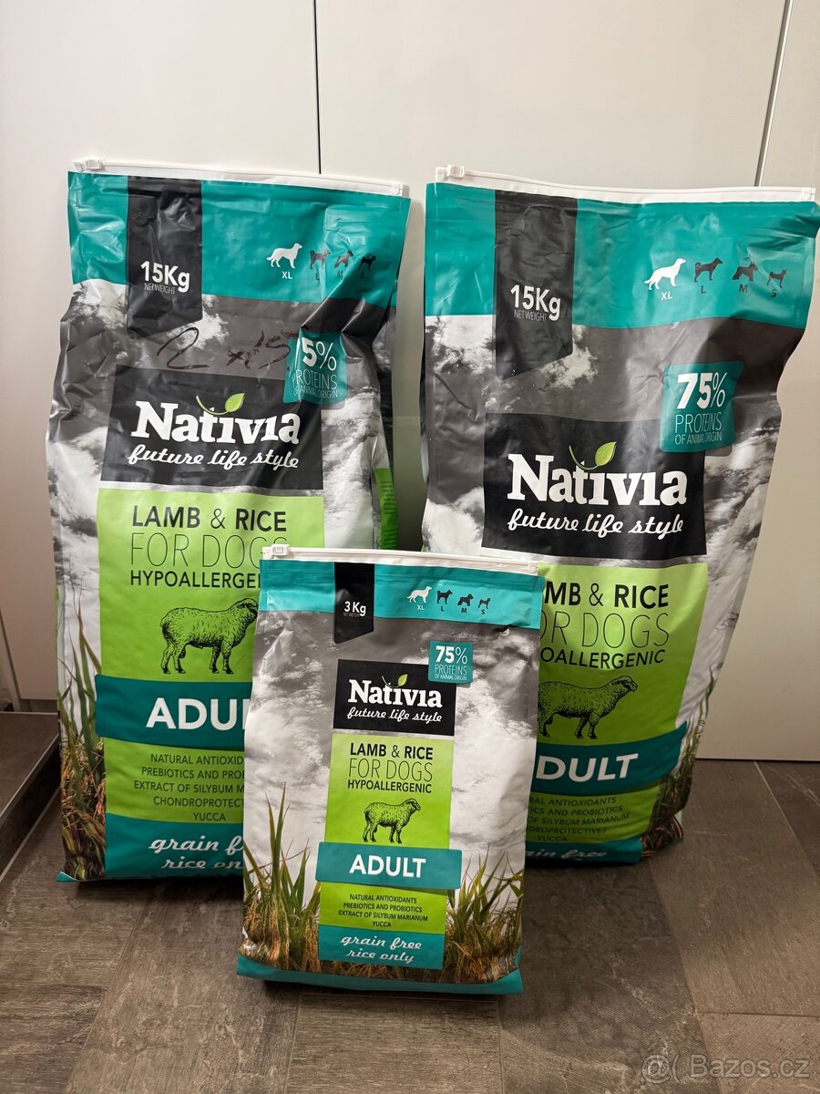 Nativia Adult Lamb & Rice 2x15 kg - nové