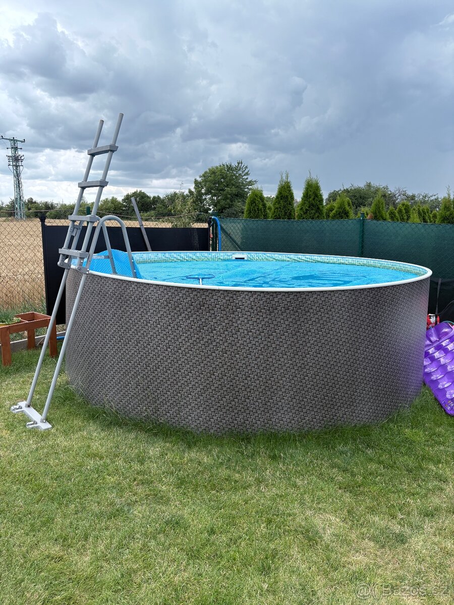Bazén Azuro Vario ratan 3,6x1,2m + solární ohřev + filtrace