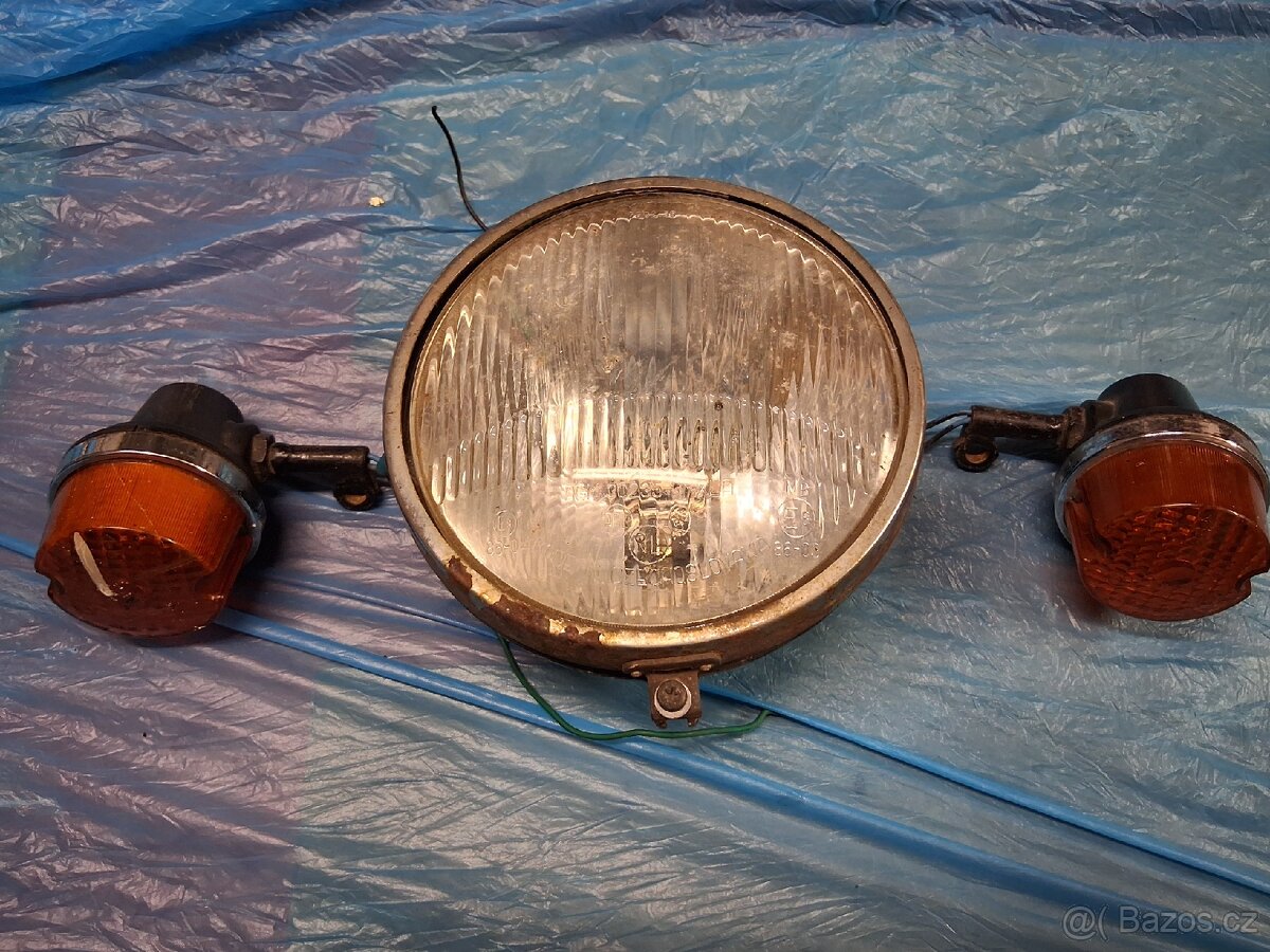 Jawa čz přední hliníkové světlo a blinkry