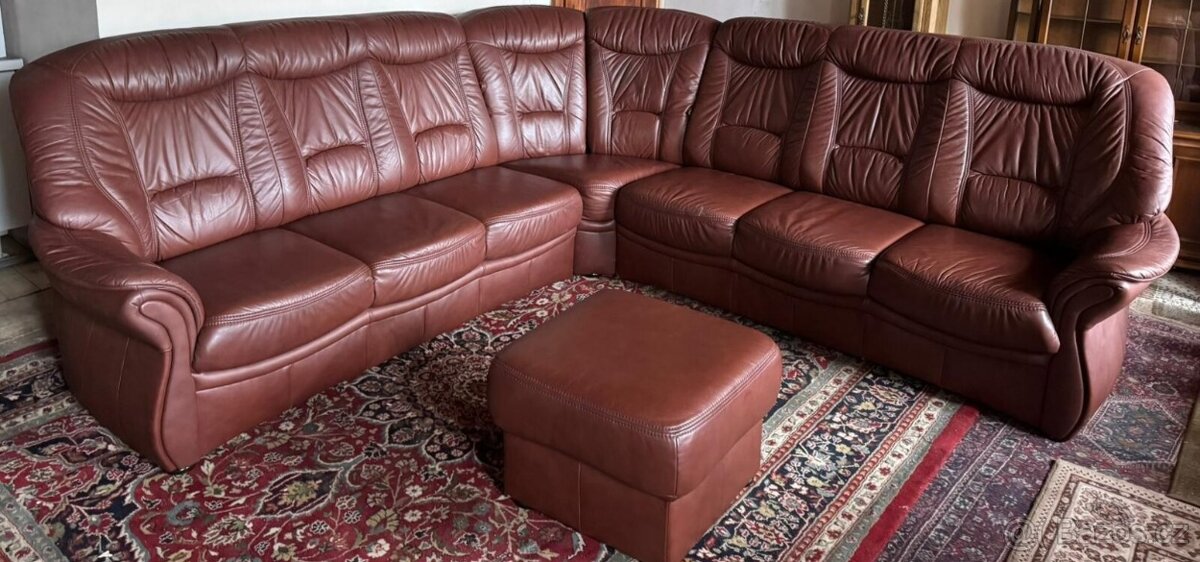 Luxusní kožená rohová sedačka,6131