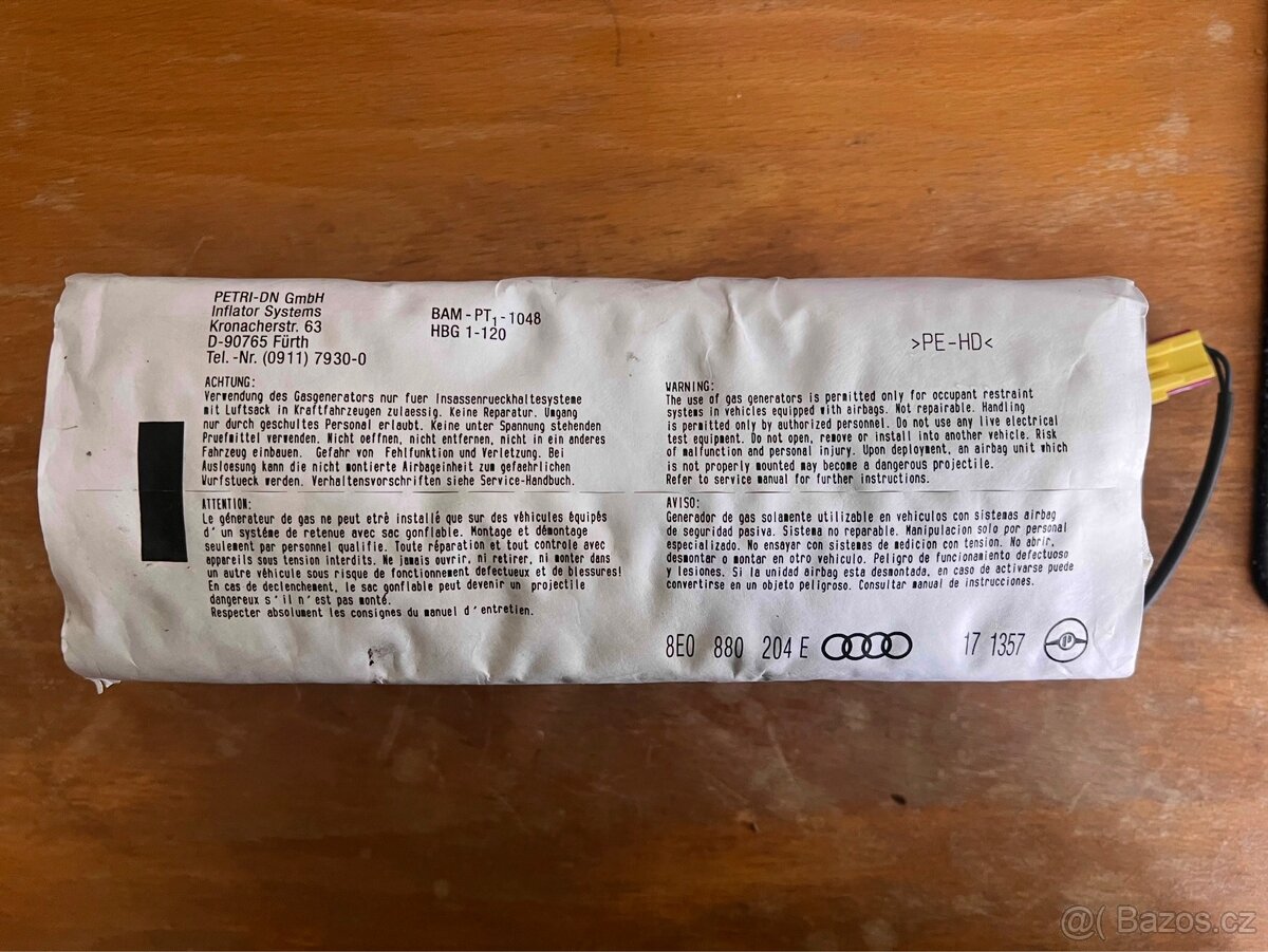 Audi A4 B6 airbag spolujezdce 8E0880204E