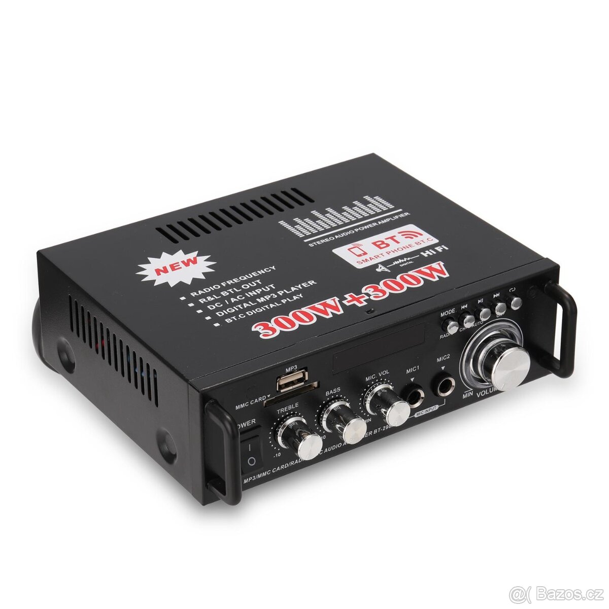 Bluetooth 5.0 stereo zesilovač 300W+300W 2kanálový ROZBALENO