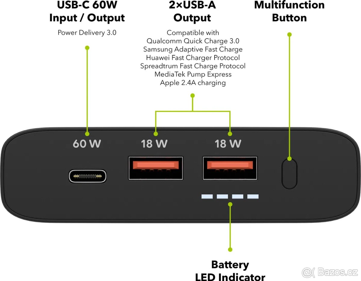 Powerbanka FLY 26800mAh - Power Delivery (60W)