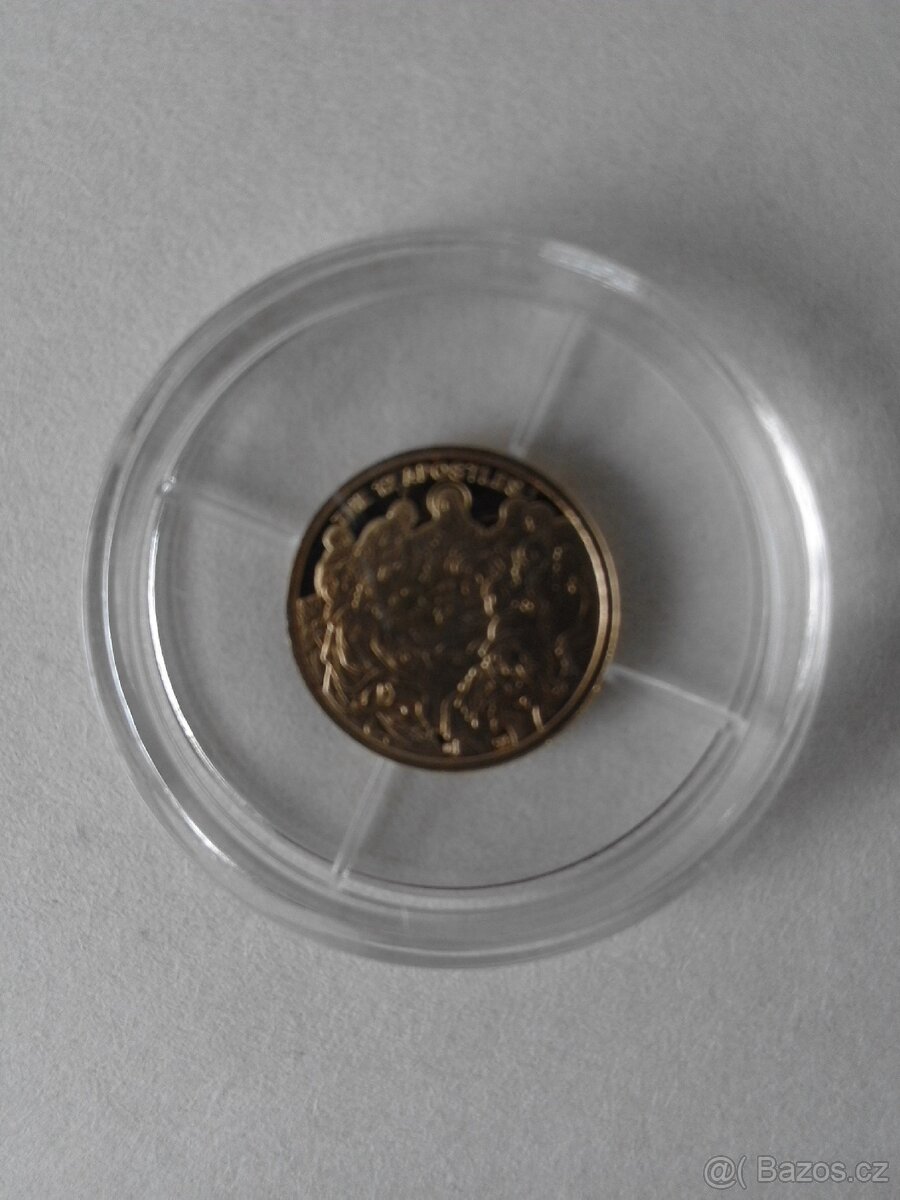 Nejmenší mince světa 0,5 gr 12.apoštolů , zlato 585/1000