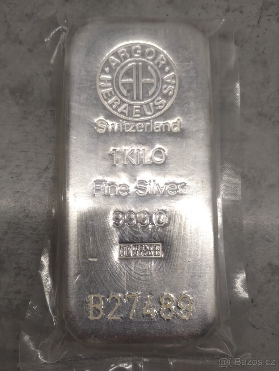 Argor Heraeus stříbrný investiční slitek