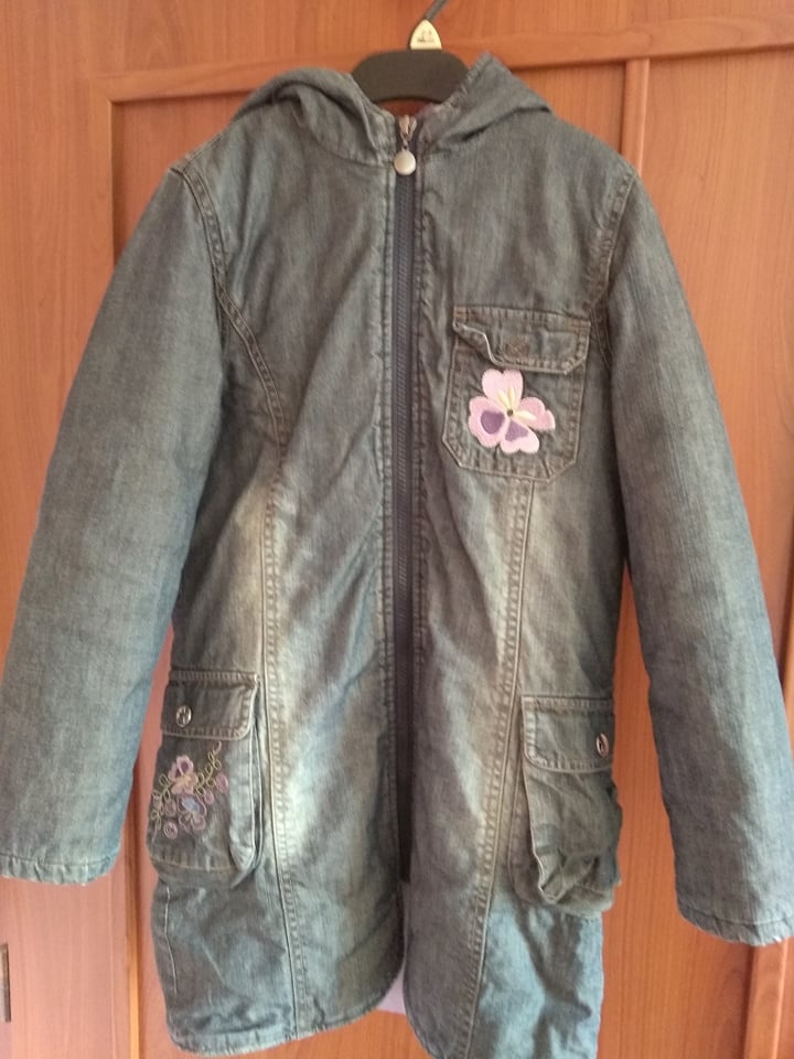 Džínový kabát, kabátek vel. 116/122
