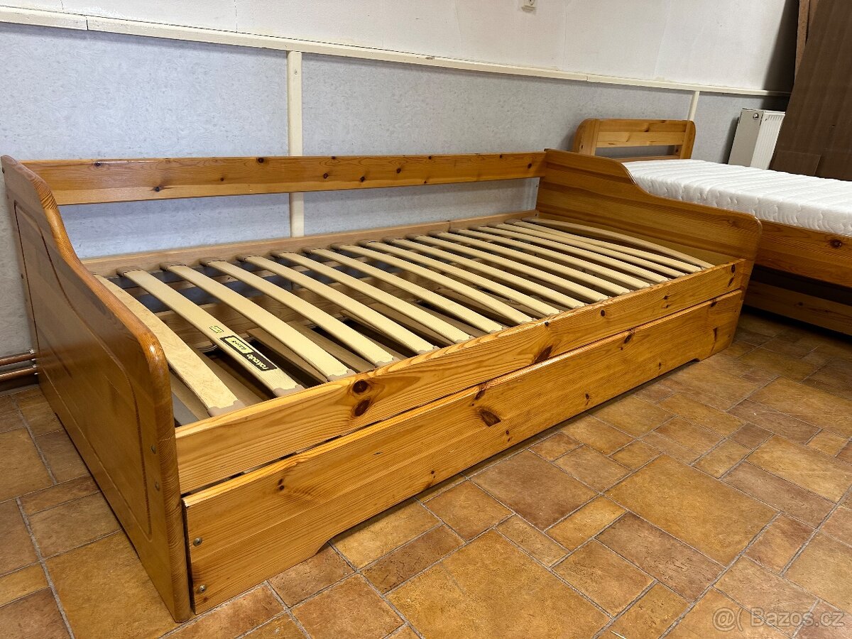 Výsuvná dvoupostel 90x200cm, 2xjednolůžko