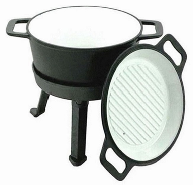 MYSLIVECKY SMALTOVANÝ litinový 15L kotlík