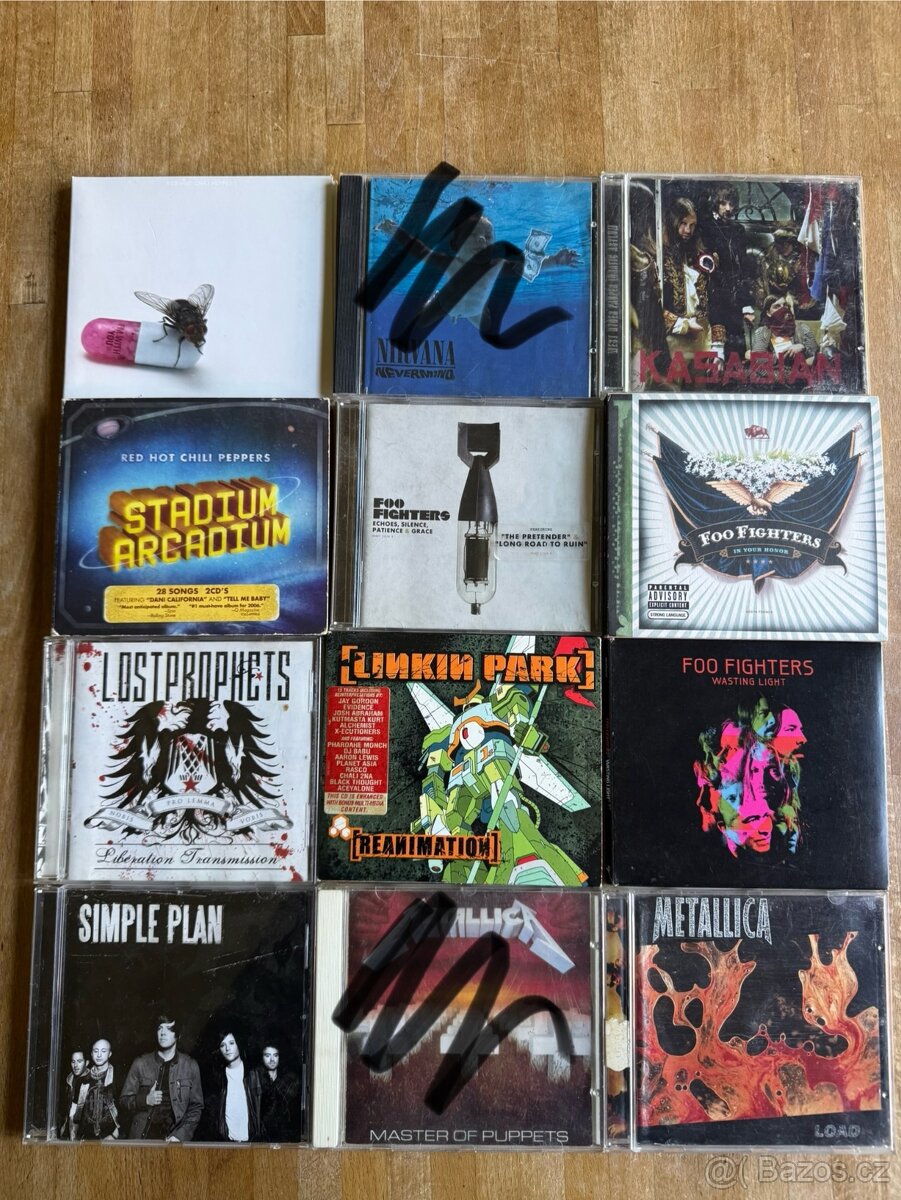 Foo fighters, Red hot chili peppers, Metallica,Simple plan