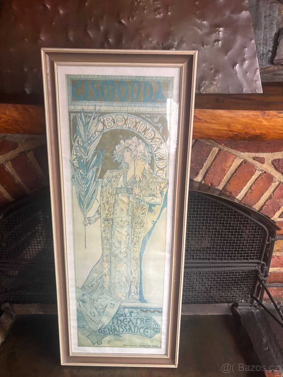 Velký zarámovaný plakát A.Mucha