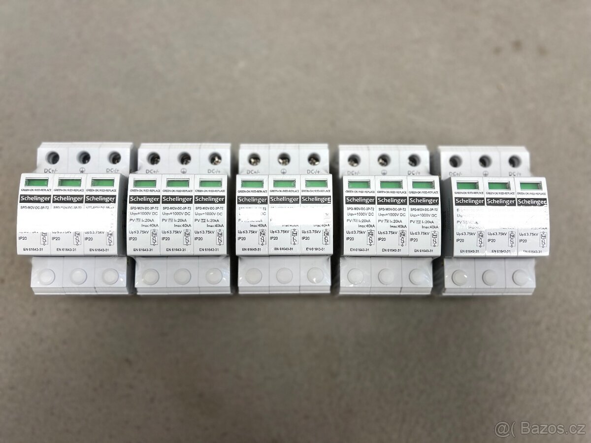 Svodič přepětí 3P DC 1000V třída T2 Schelinger, DPH, faktura