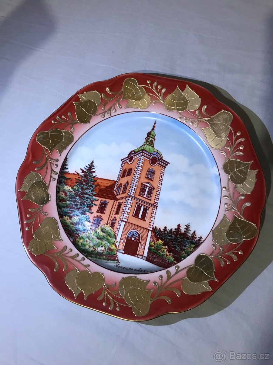 Starožitný ručně malovaný talíř