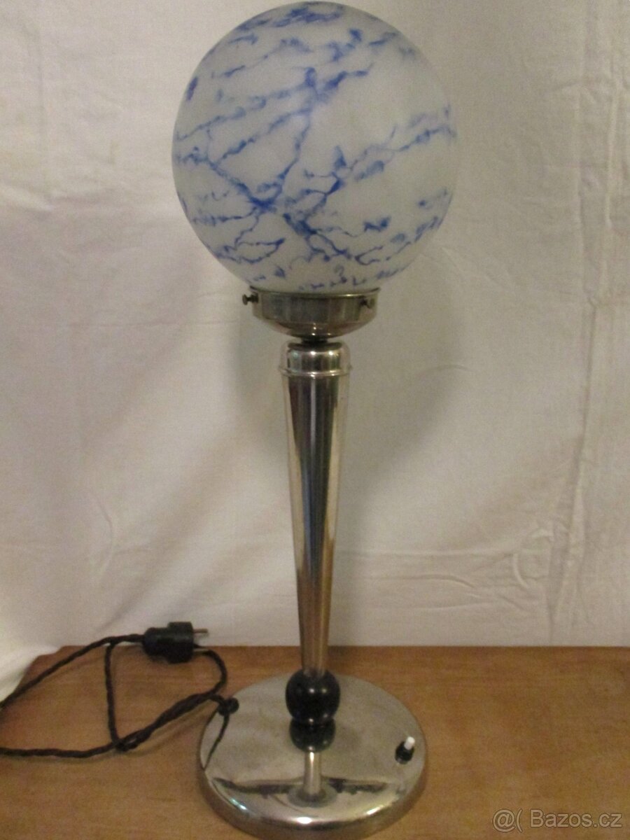Stolní lampa funkcionalismus, chrom/ art deko, funkční,