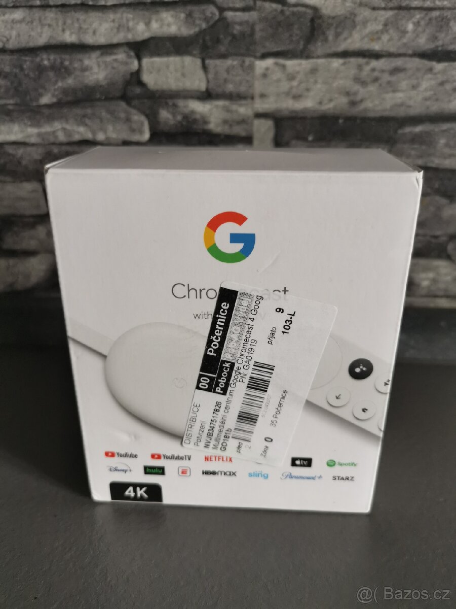 Google Chromecast s Google TV, model 4K rozlišení. 