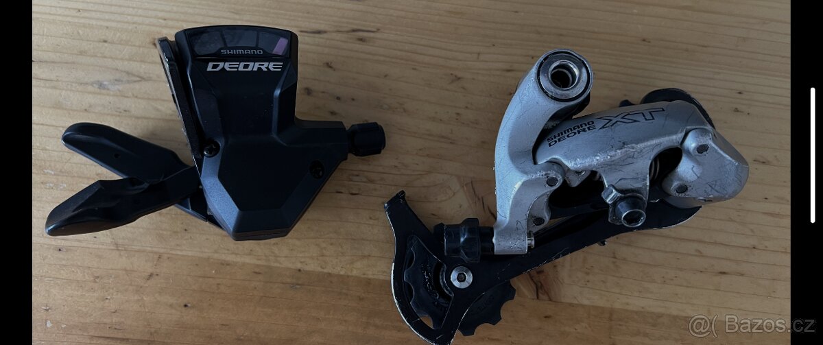 Přehazovačka + páčka Shimano 9 rychlostí