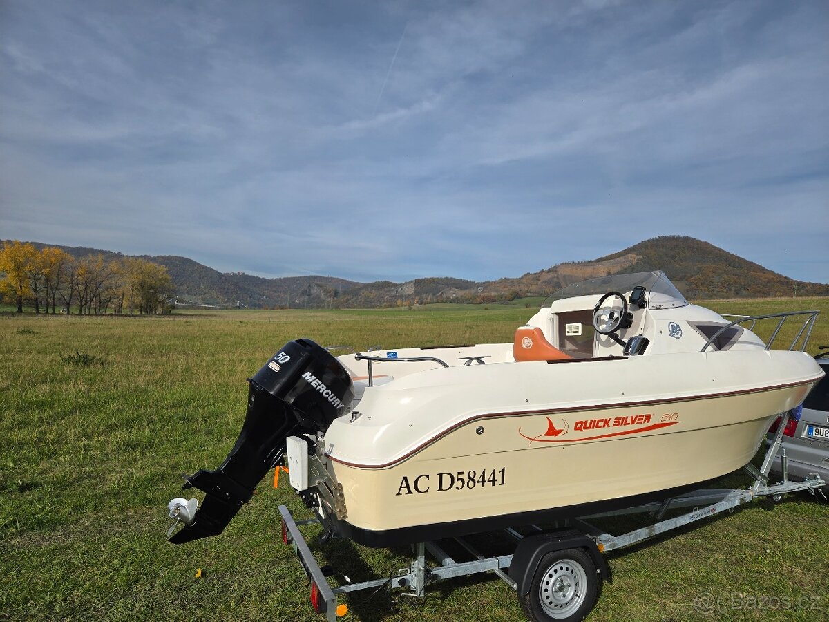 Kajutova lod Quicksilver 510, motor, vlek